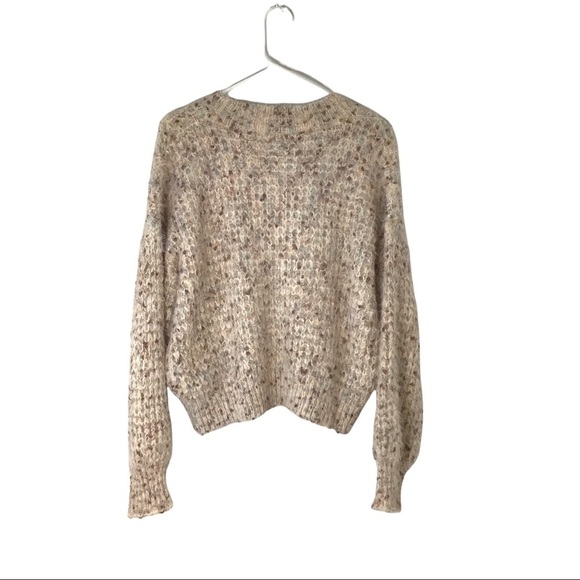 Hem & Thread Oatmeal Confetti Speckled Eyelash Sweater with Bishop Sleev… - Picture 14 of 14